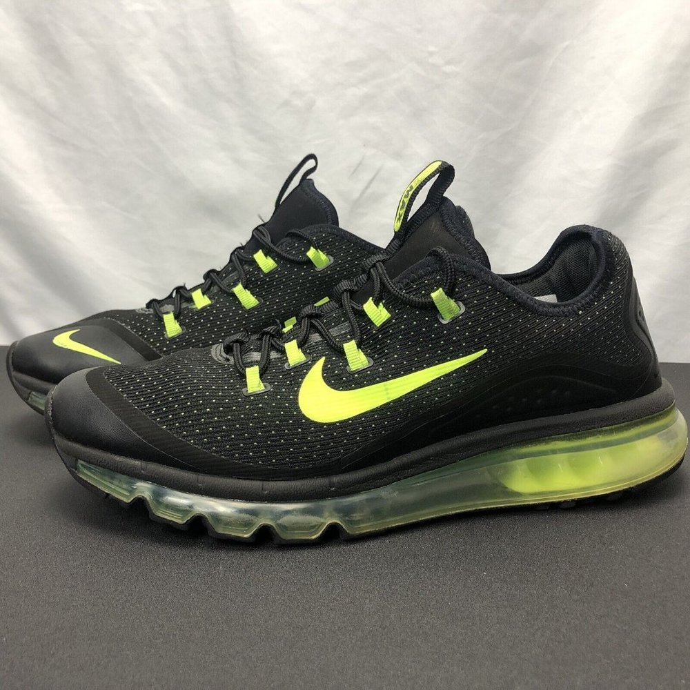 Nike Air Max More Black/Volt Neon Green Shoes Men's Size 9 (AR1944-001) Clean